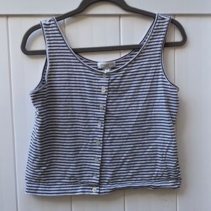 Jones New York Sport Striped Sleeveless Short Top~100% Cotton~Size Small
